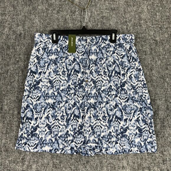 Eddie Bauer Skirt Womens Large Blue Short Mini Rayon Outdoor Casual Camping - Picture 1 of 8
